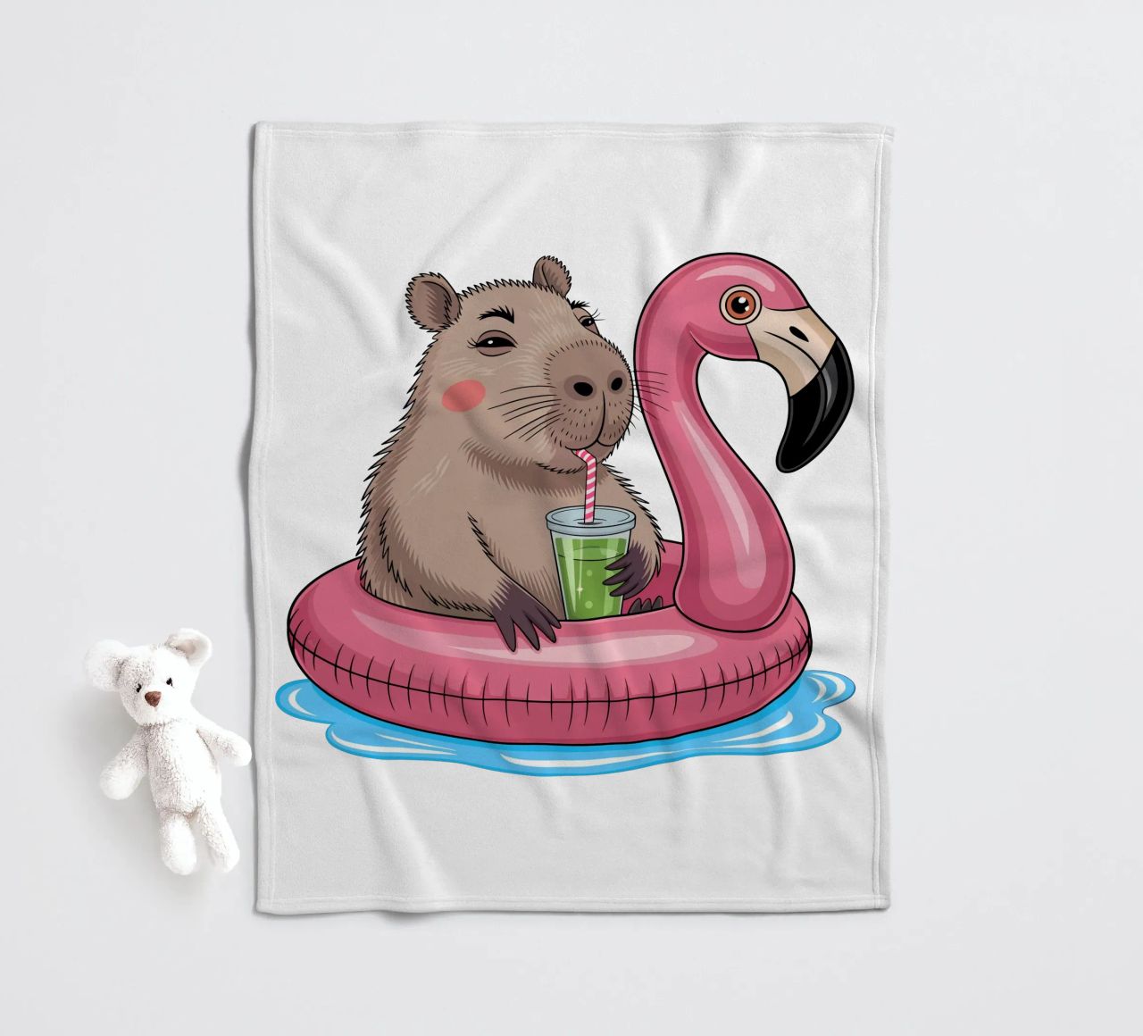 Capy & Bara Pool Flamingo coperta in pile da Capy & Bara