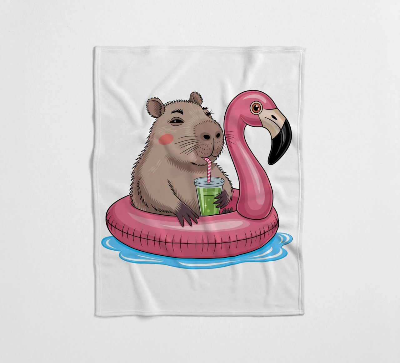 Capy & Bara Pool Flamingo coperta in pile da Capy & Bara