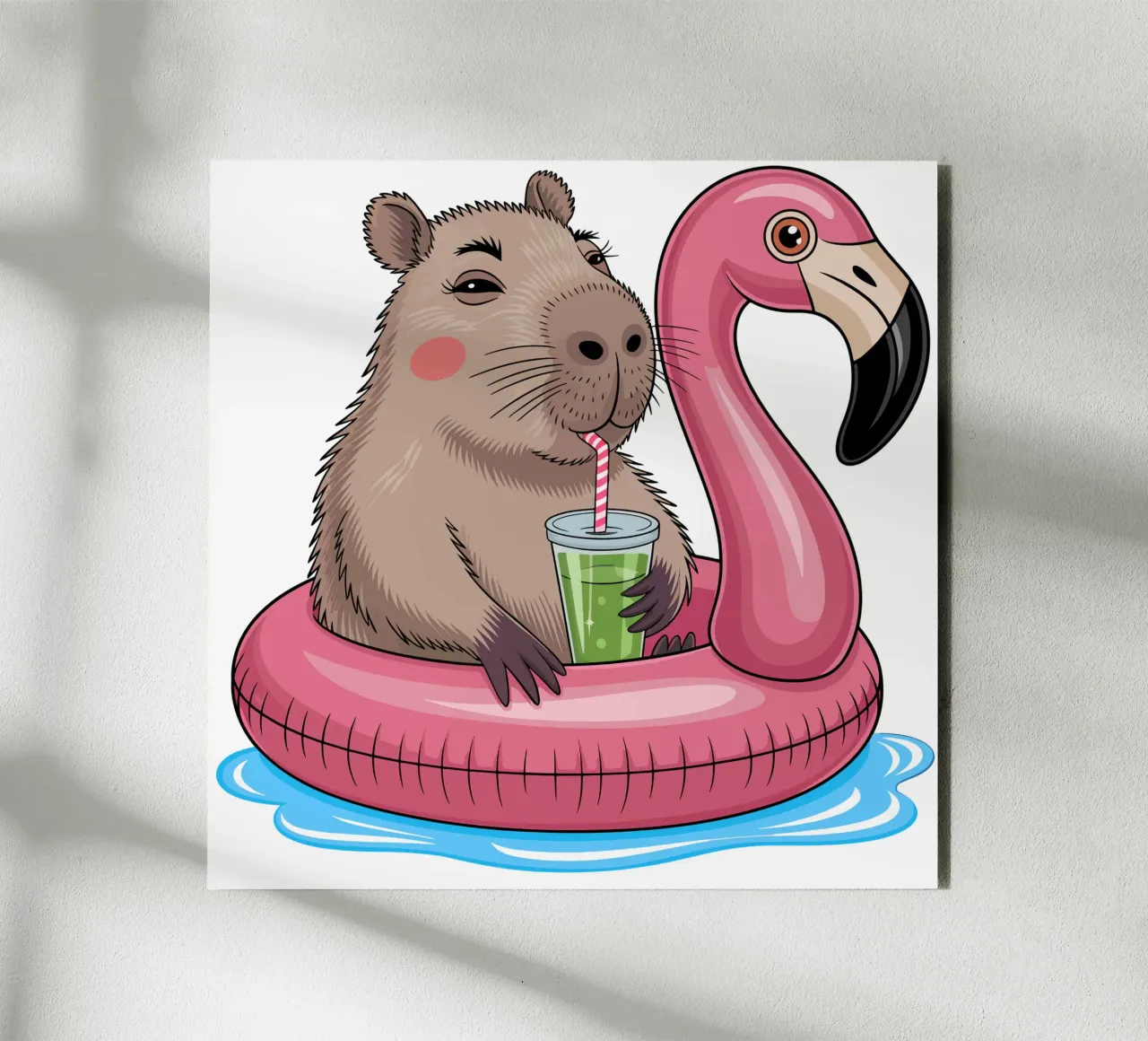 Capy & Bara Pool Flamingo alluminio dibond da Capy & Bara