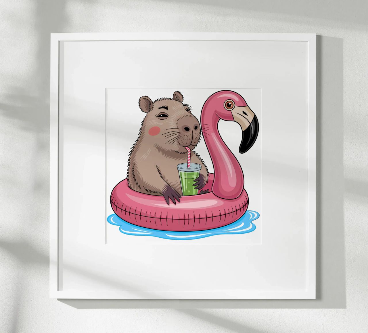 Capy & Bara Pool Flamingo carta hahnemühle da Capy & Bara