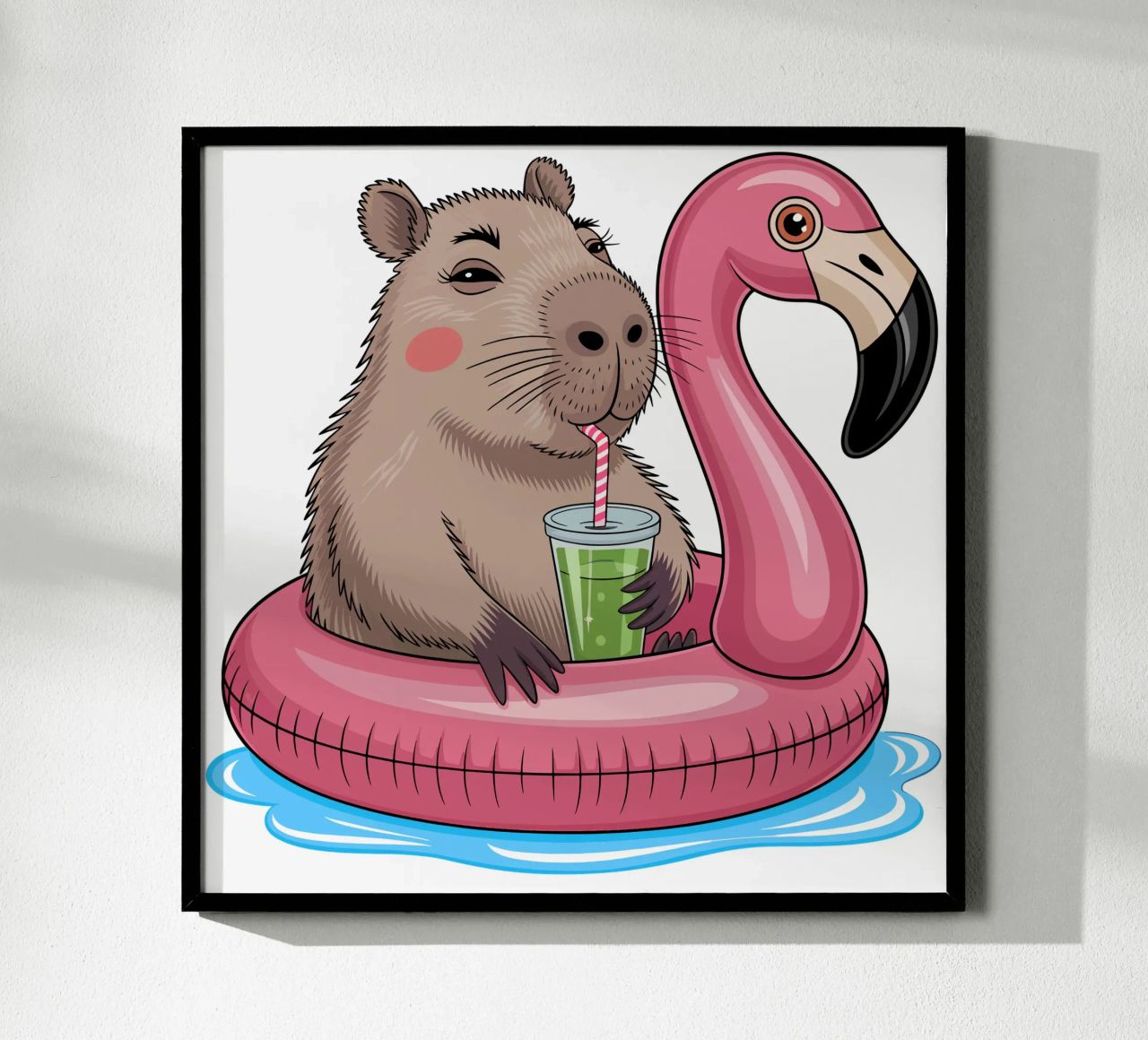 Capy & Bara Pool Flamingo carta hahnemühle da Capy & Bara