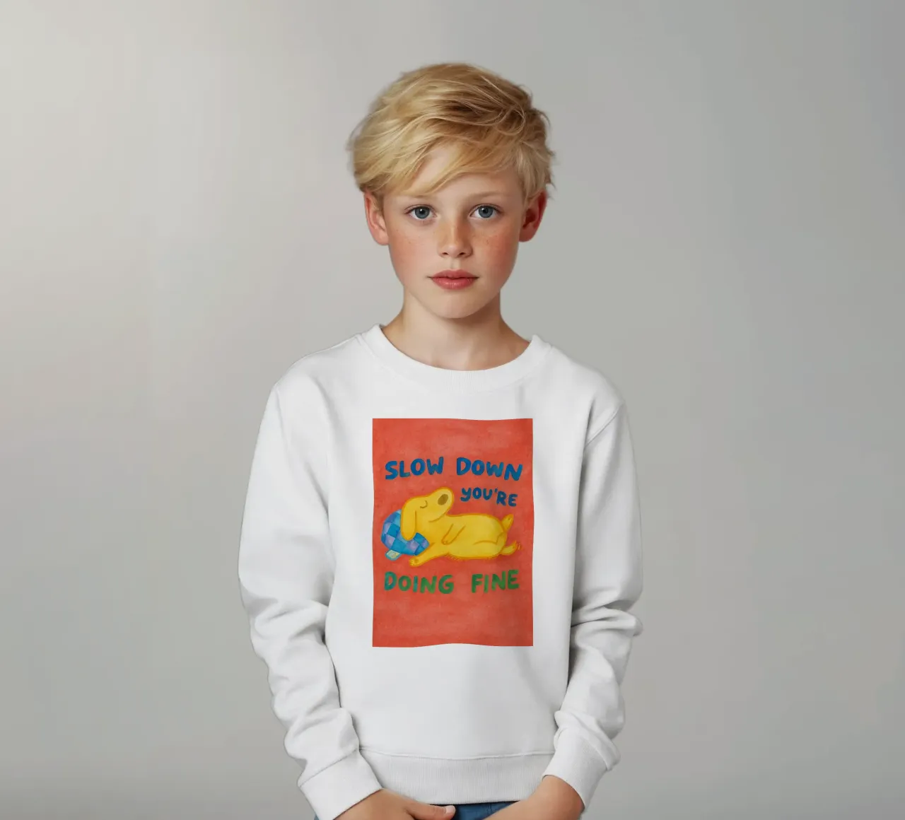 Slow Down Youre Doing Fine (Ralentissez, vous vous en sortez bien) sweat enfant de onelove