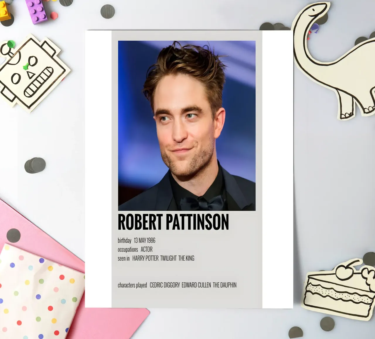 ROBERT PATTINSON sticker sheet by MVFminimalist
