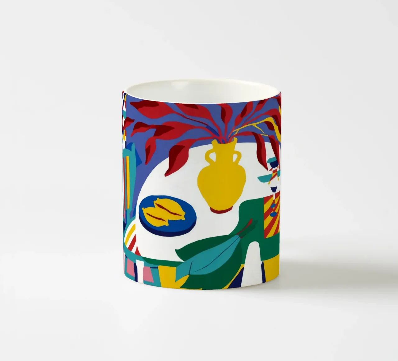 Paradiso delle palme a strisce tazza in ceramica da Tiga Bersama