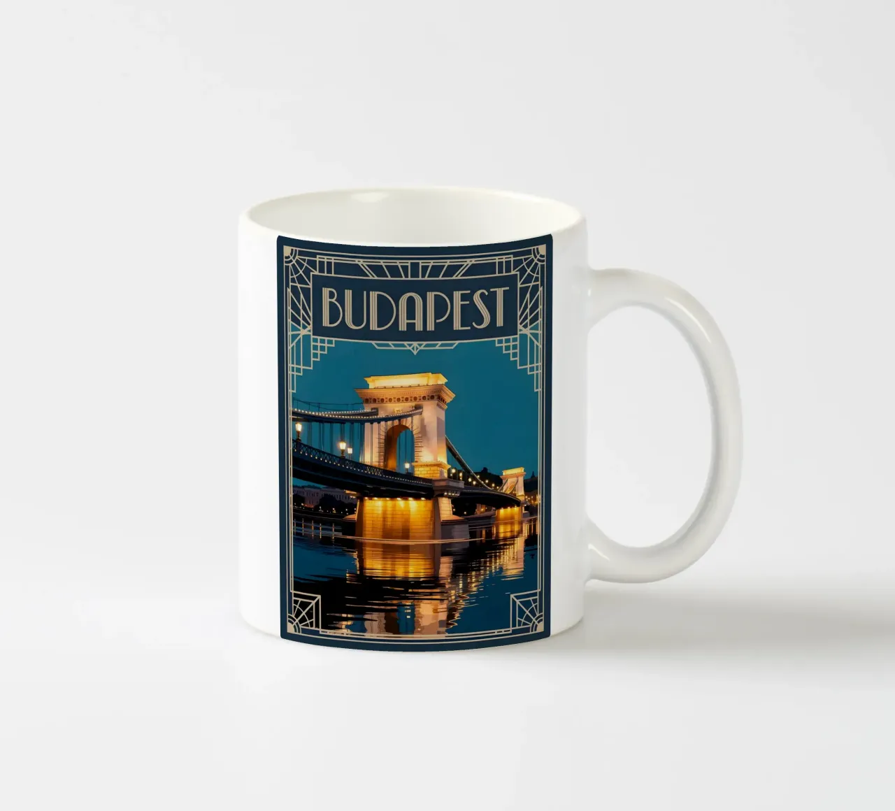 Ponte delle catene vintage di Budapest tazza in ceramica da Vintage Travel Art