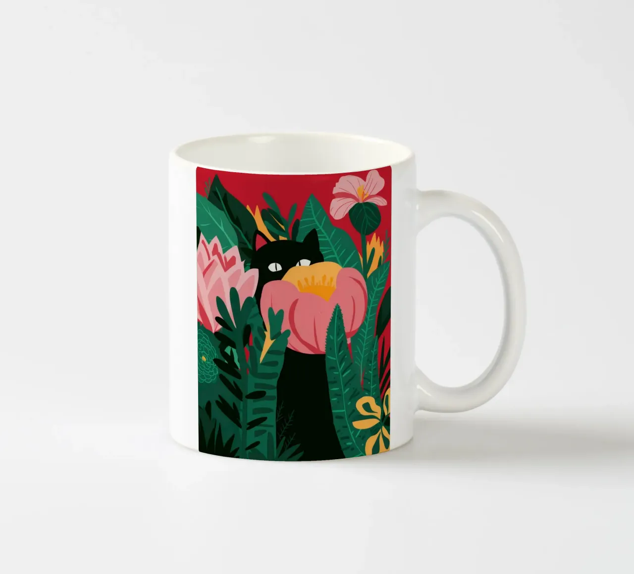 Giungla floreale felina tazza in ceramica da Stone Decade