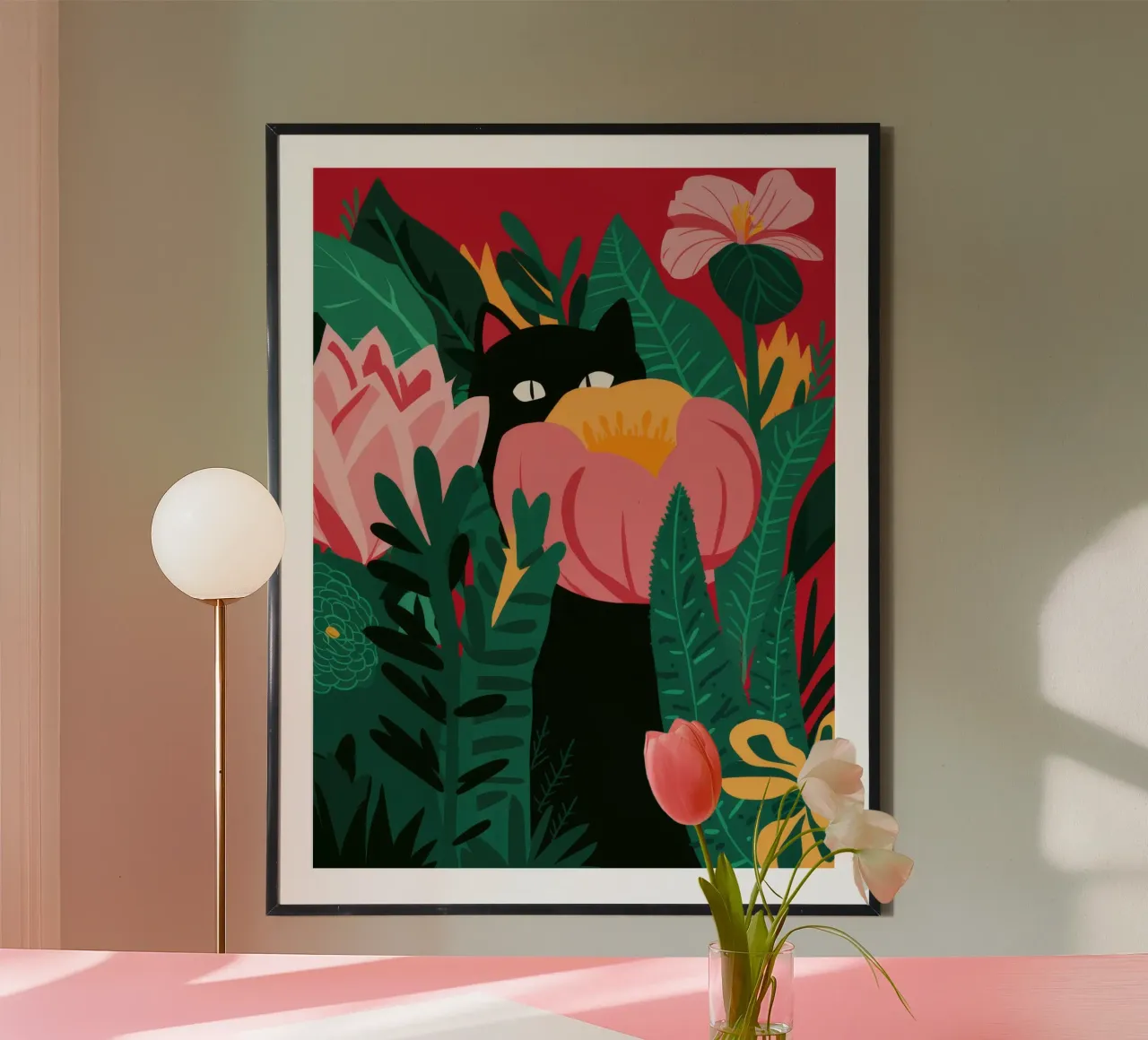 Giungla floreale felina poster da Stone Decade
