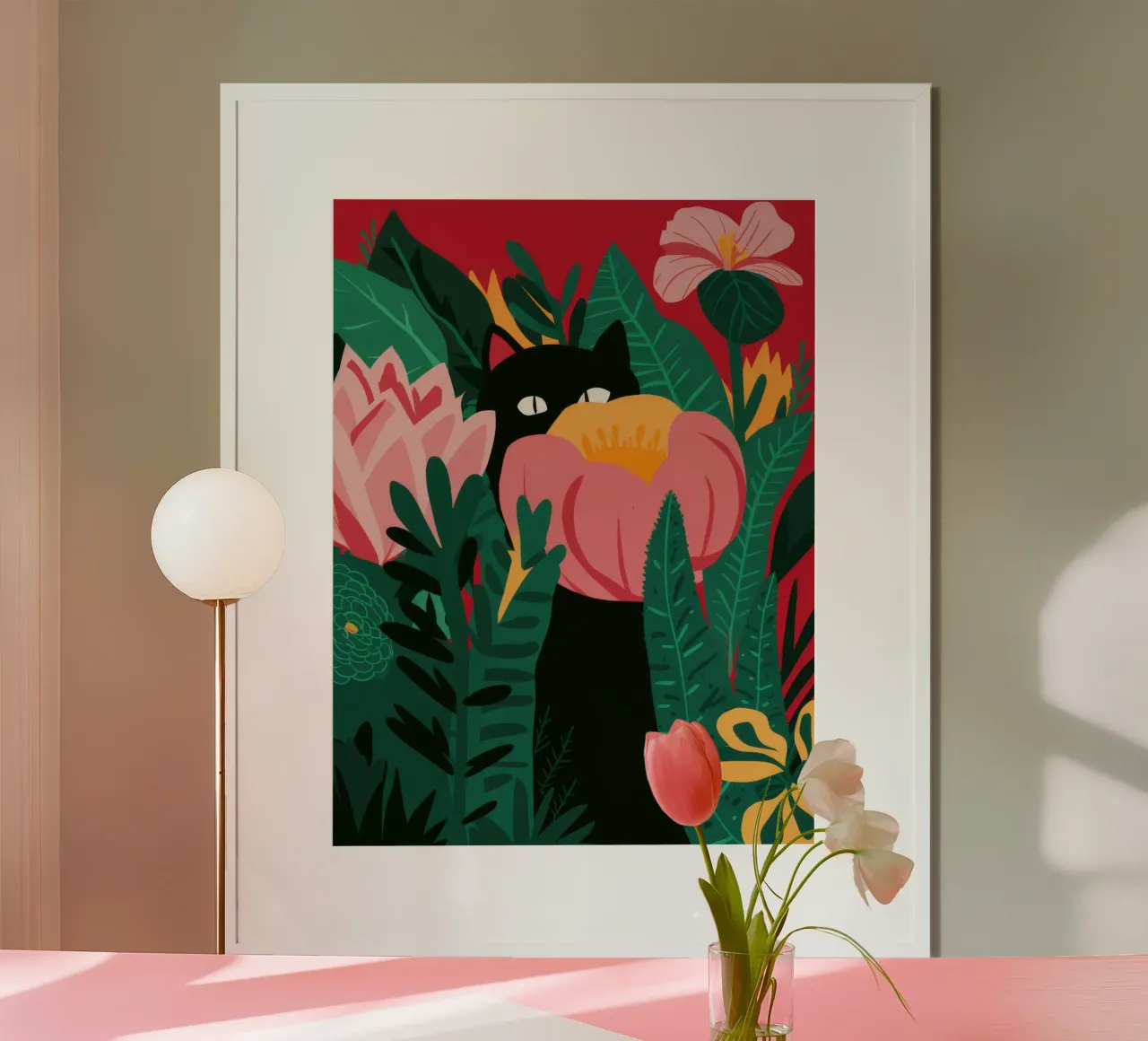 Giungla floreale felina poster da Stone Decade