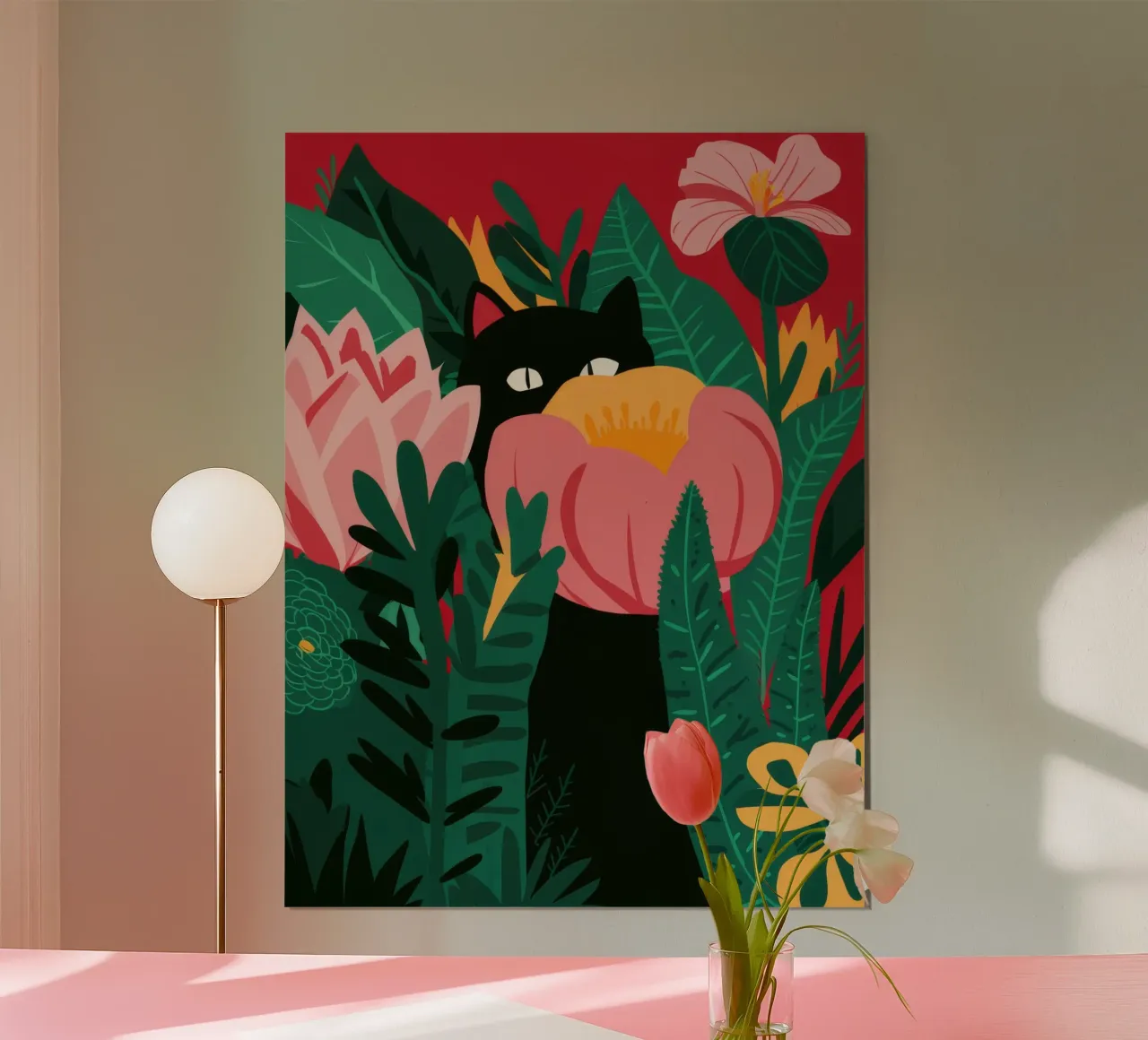 Giungla floreale felina poster da Stone Decade