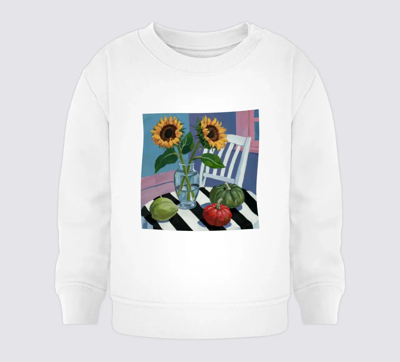 Sunflower Window View baby sweatshirt by Fable Tempa