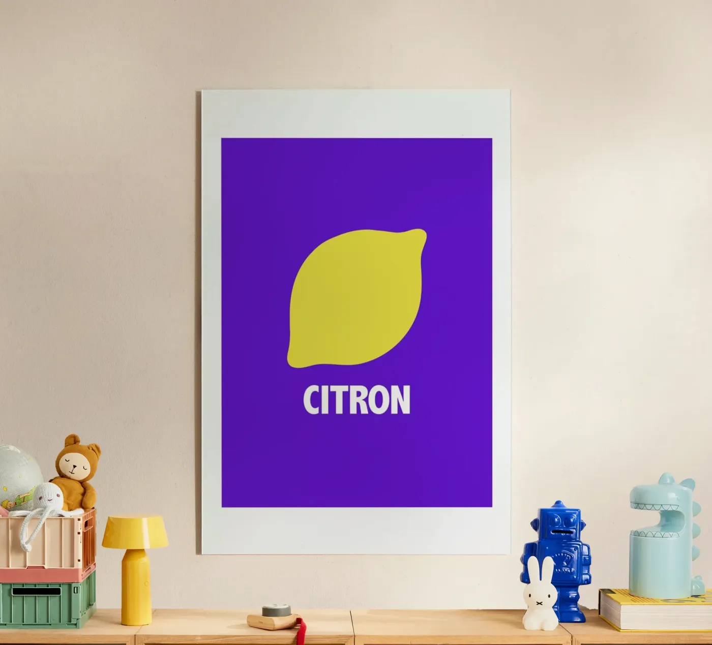 Citron Blue acryl van Mottos by Sinan Saydik