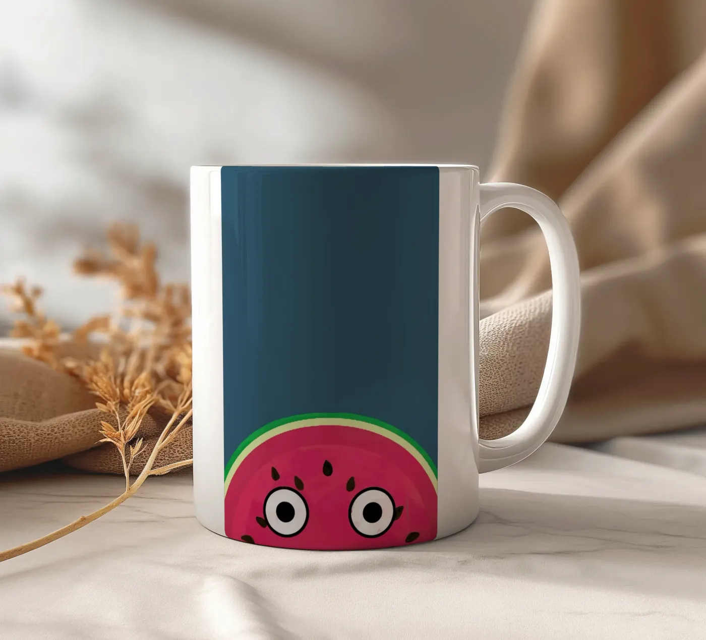 Funky Melon ceramic mug by Doozal
