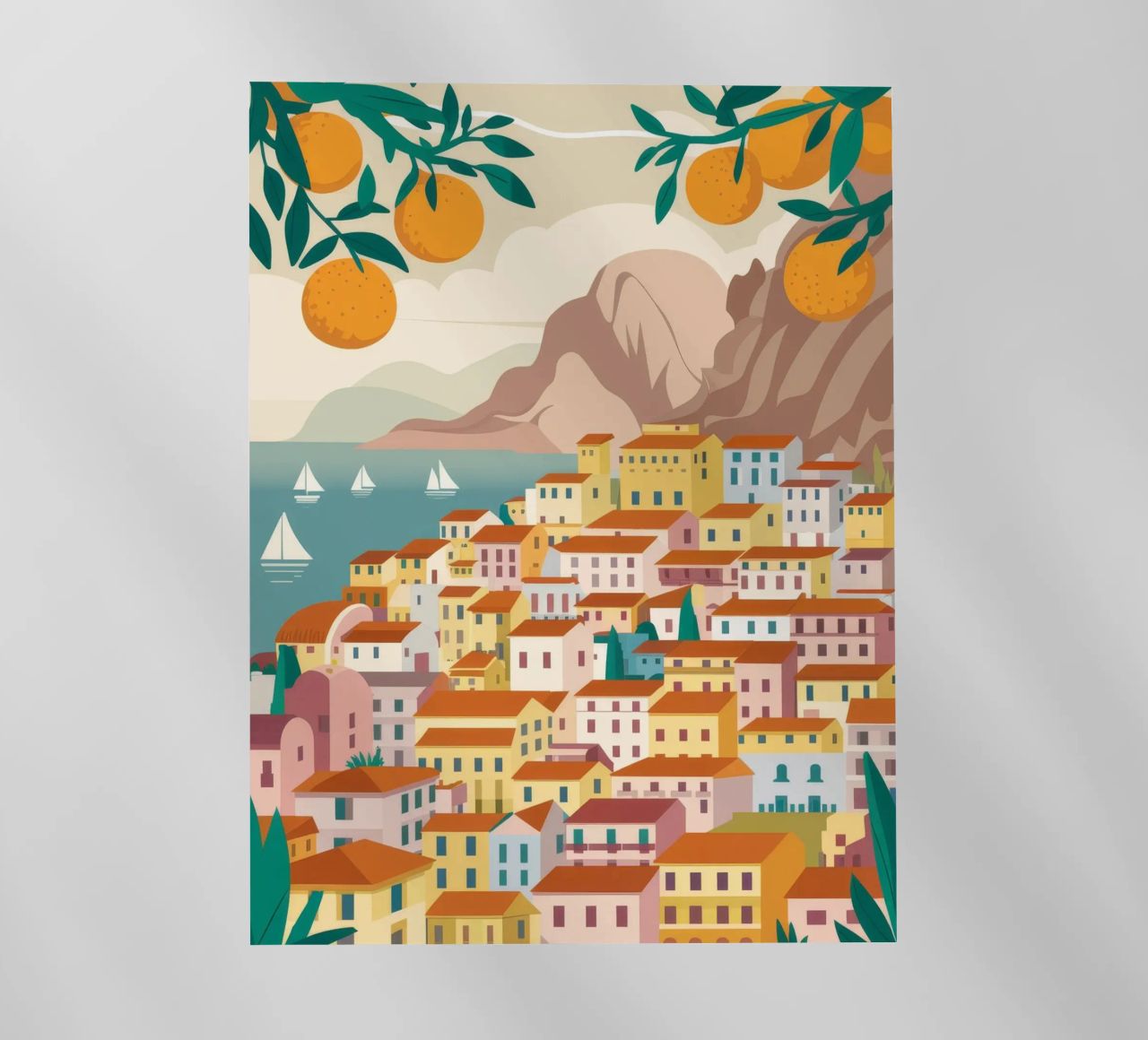 Positano Coastal View pellicola backlit da Muse Artworks
