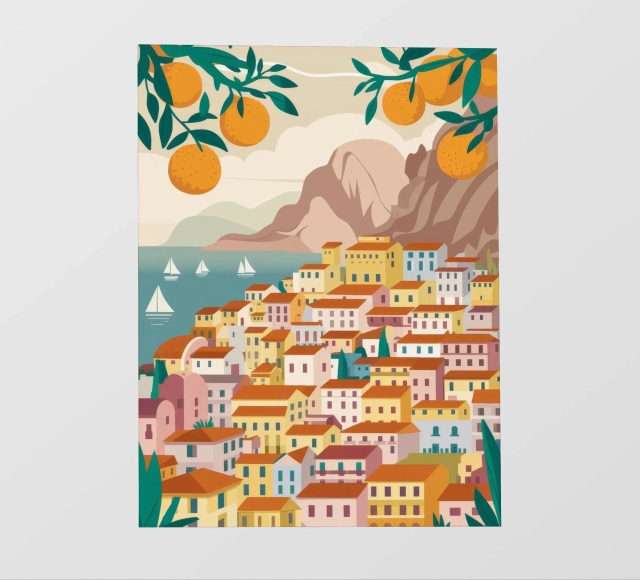 Positano Coastal View pellicola backlit da Muse Artworks