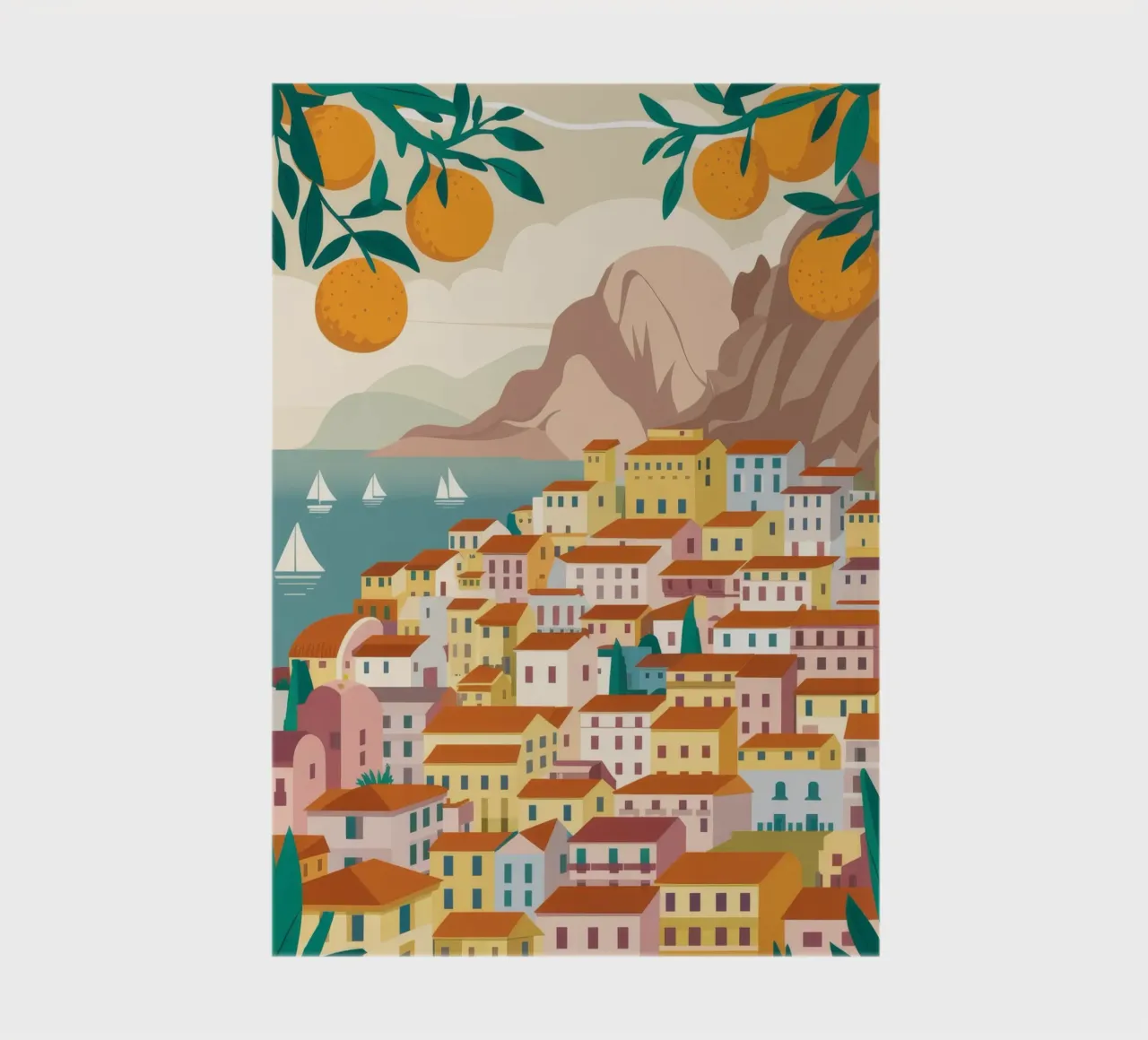 Vue de la côte de Positano carnet de notes de Muse Artworks