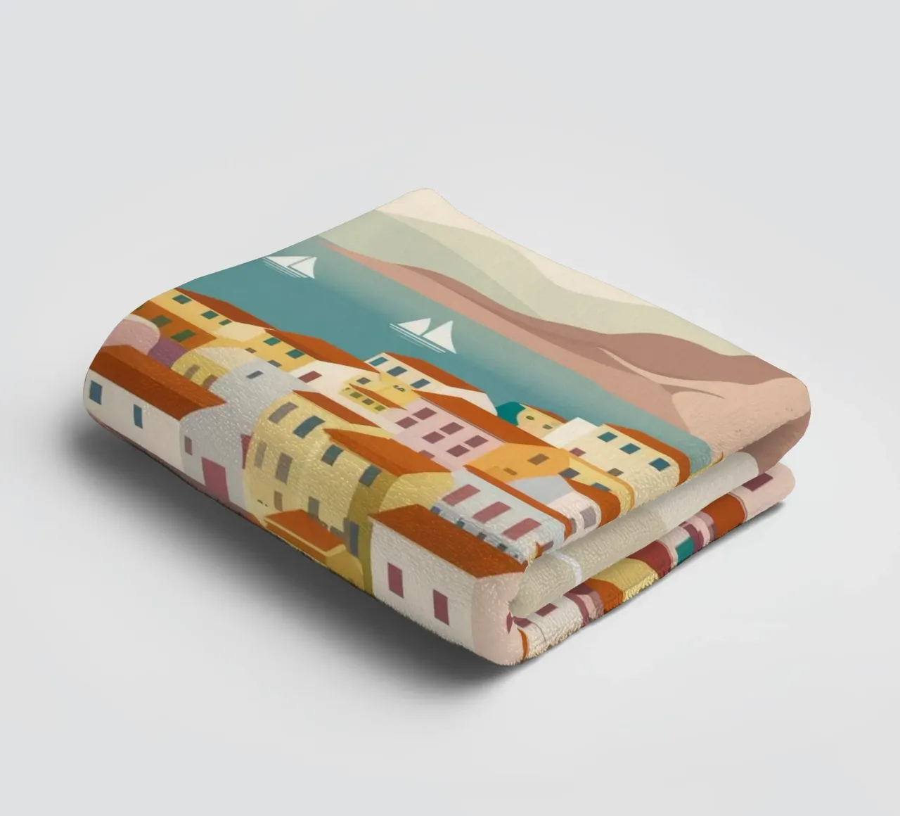 Positano Coastal View asciugamano da bagno da Muse Artworks