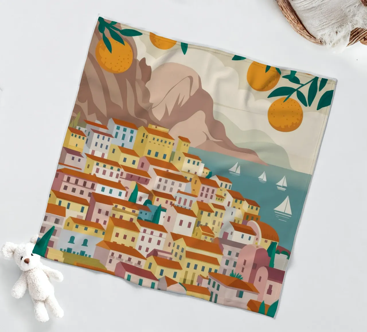 Positano Coastal View coperta in pile da Muse Artworks