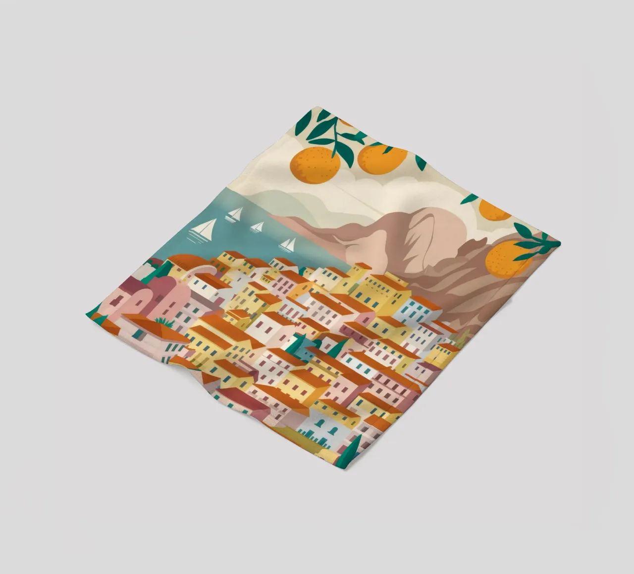 Positano Coastal View coperta in pile da Muse Artworks