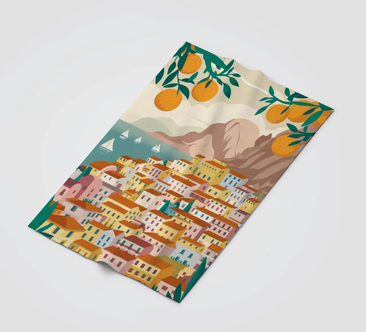 Positano Coastal View coperta in pile da Muse Artworks