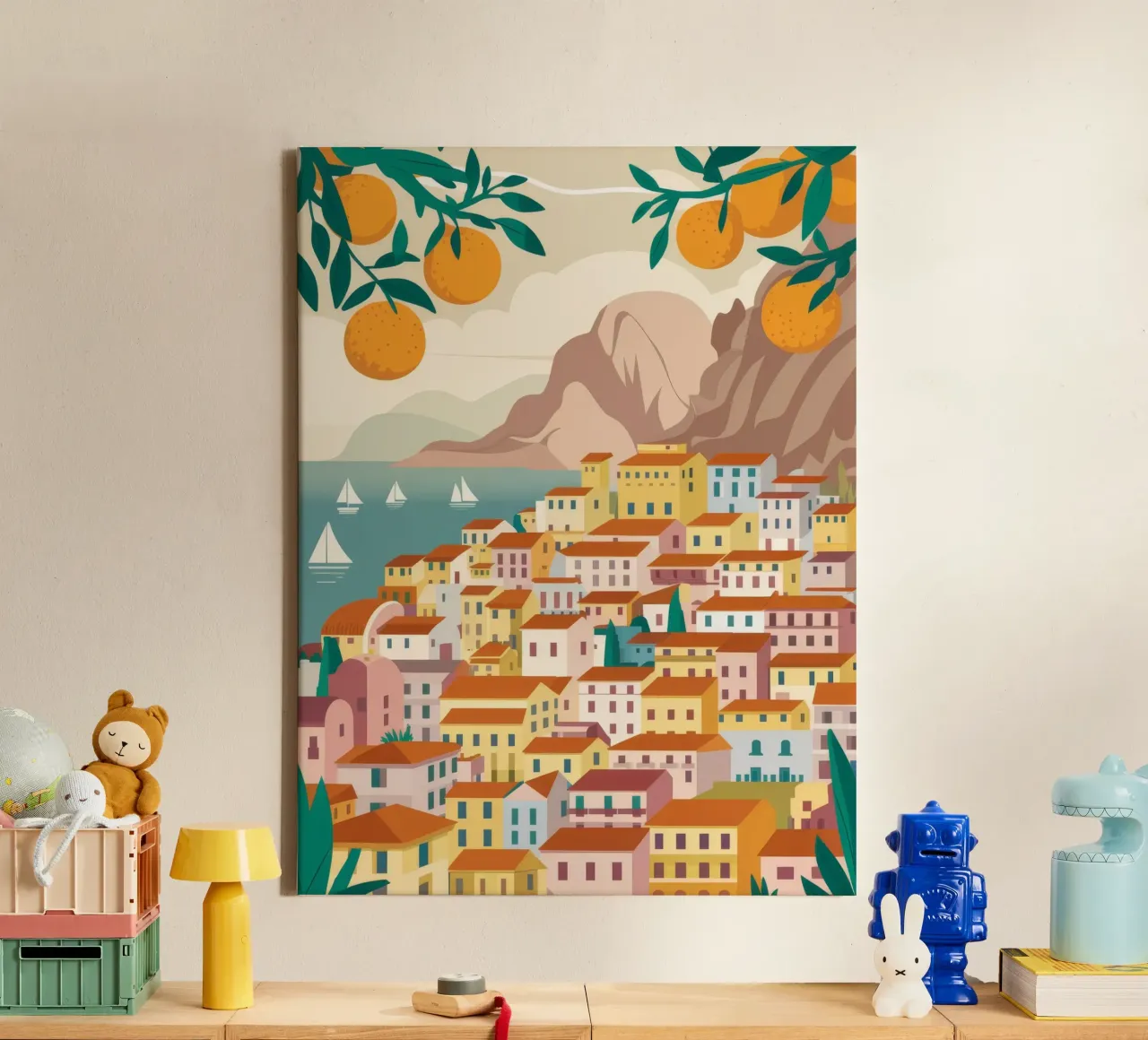 Vue de la côte de Positano toile de Muse Artworks