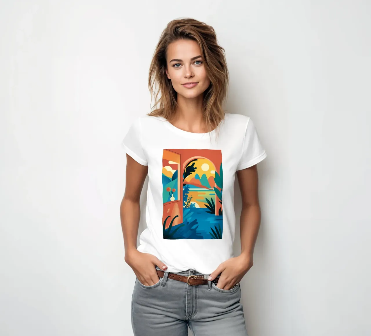 Architecture abstraite Vista t-shirt ajusté pour femmes de FadeAura