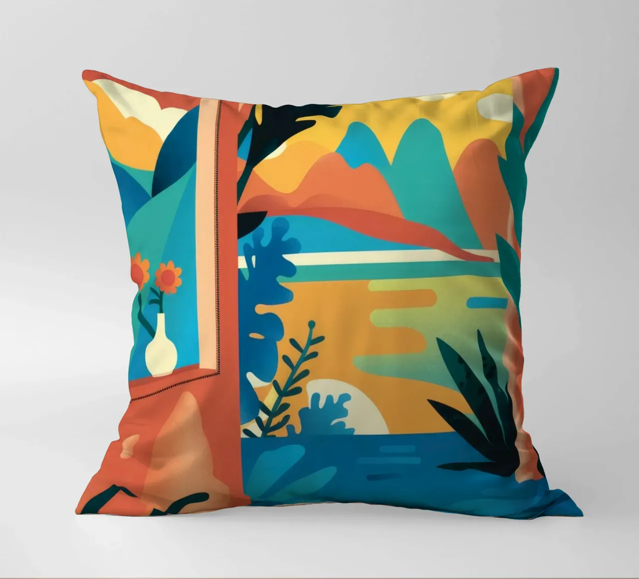 Architectural Abstract Vista decorative cushion by FadeAura