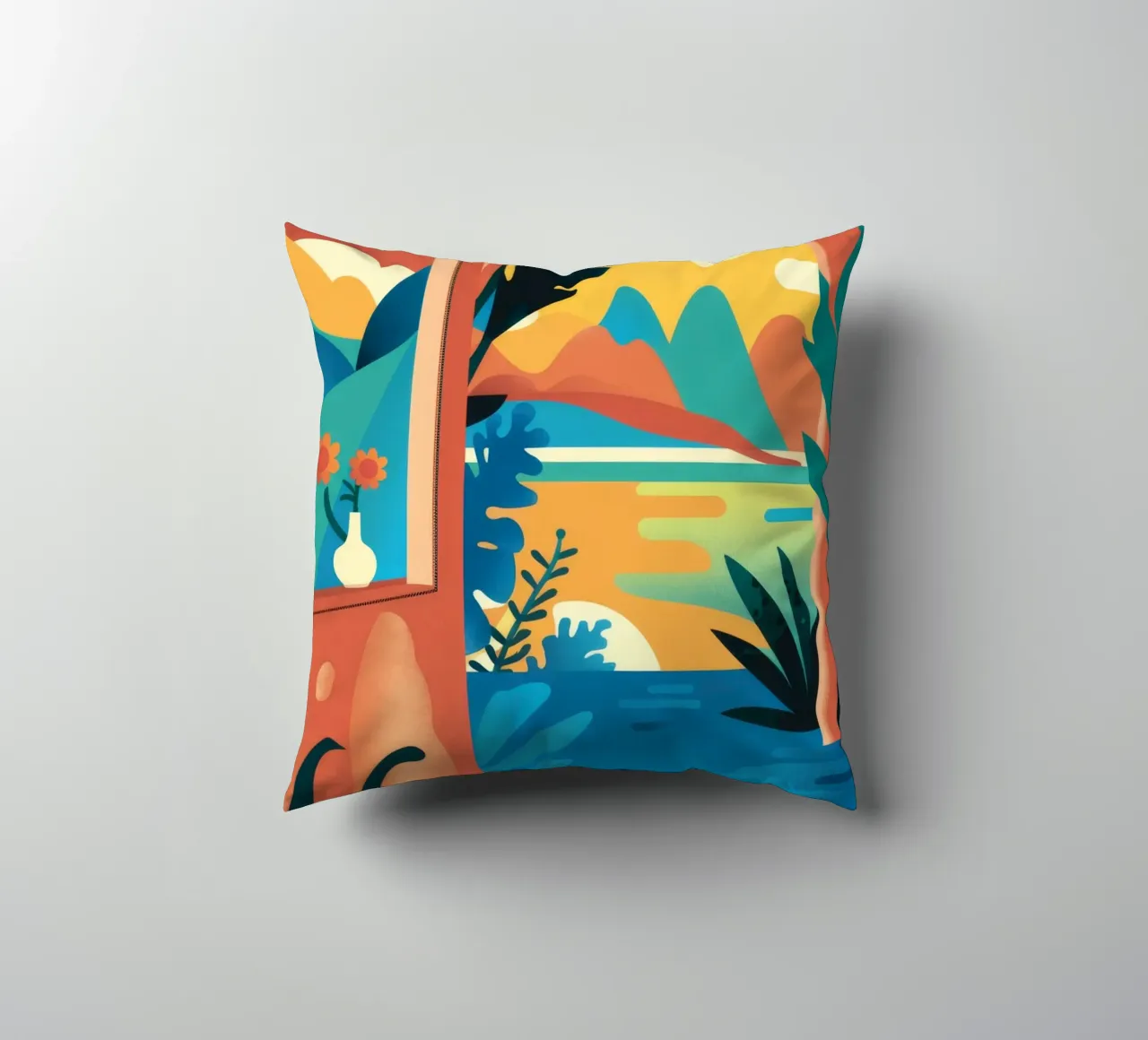 Architectural Abstract Vista decorative cushion by FadeAura