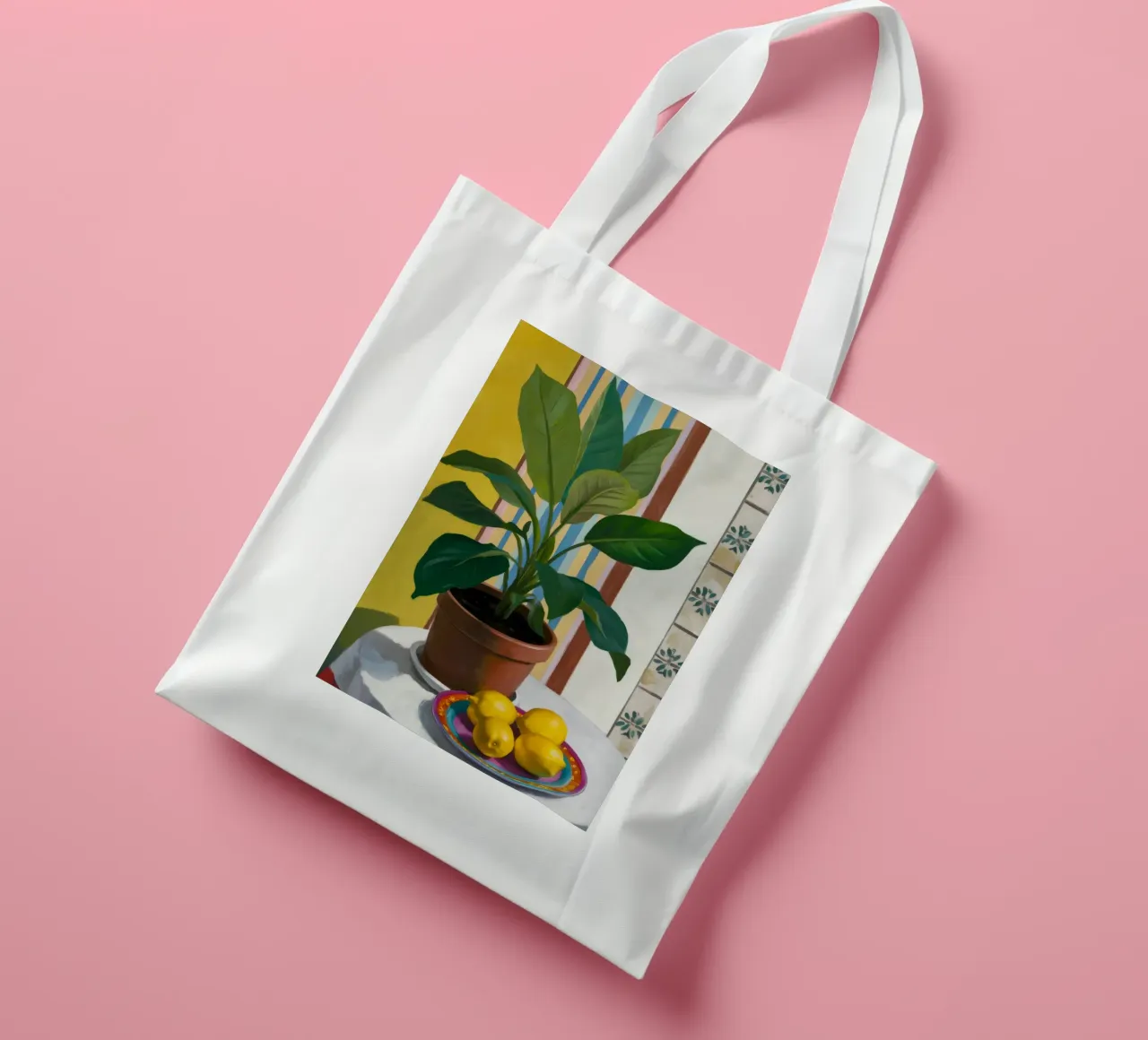 Verdant Lemon Stillness tote bag by Tiga Bersama