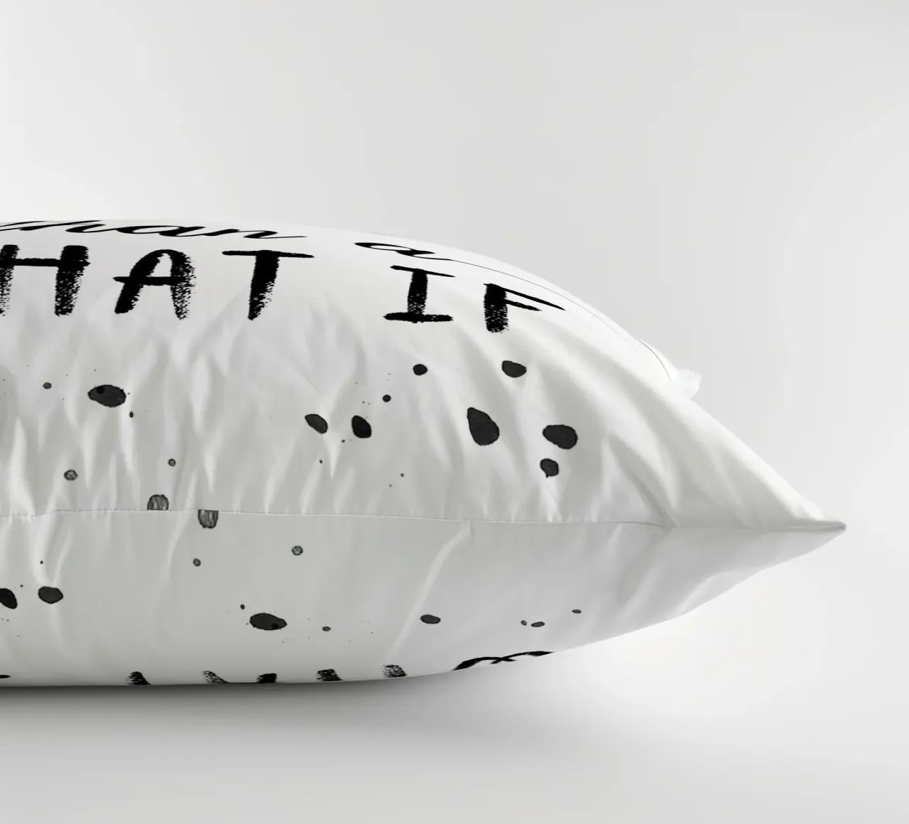 TEXT ART Better an oops than a what if Kissen von Melanie Viola