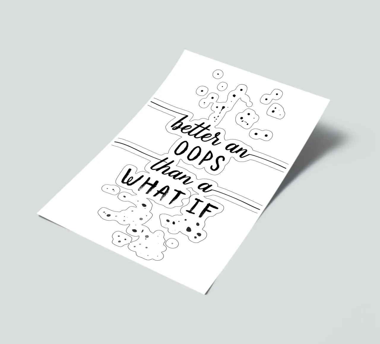 TEXT ART Better an oops than a what if Stickerbogen von Melanie Viola