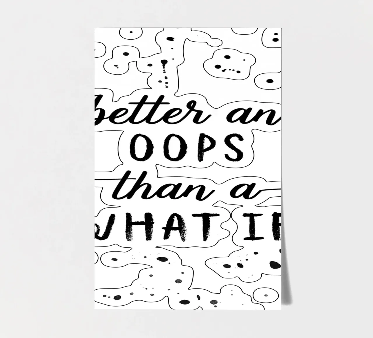 TEXT ART Better an oops than a what if Stickerbogen von Melanie Viola