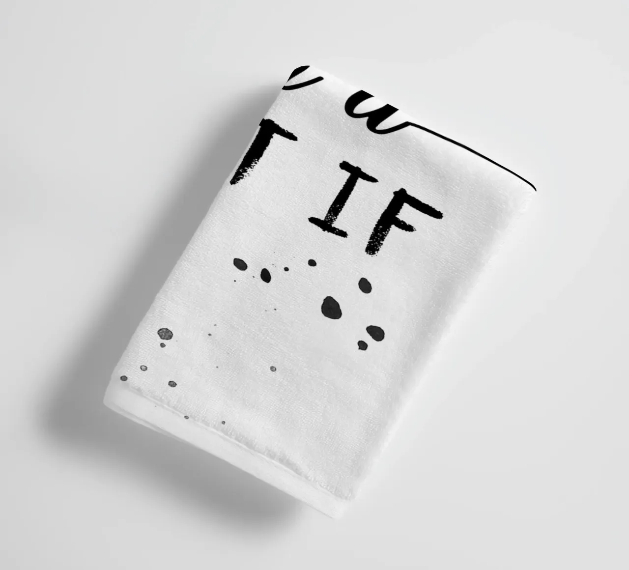 TEXT ART Better an oops than a what if badhanddoek van Melanie Viola