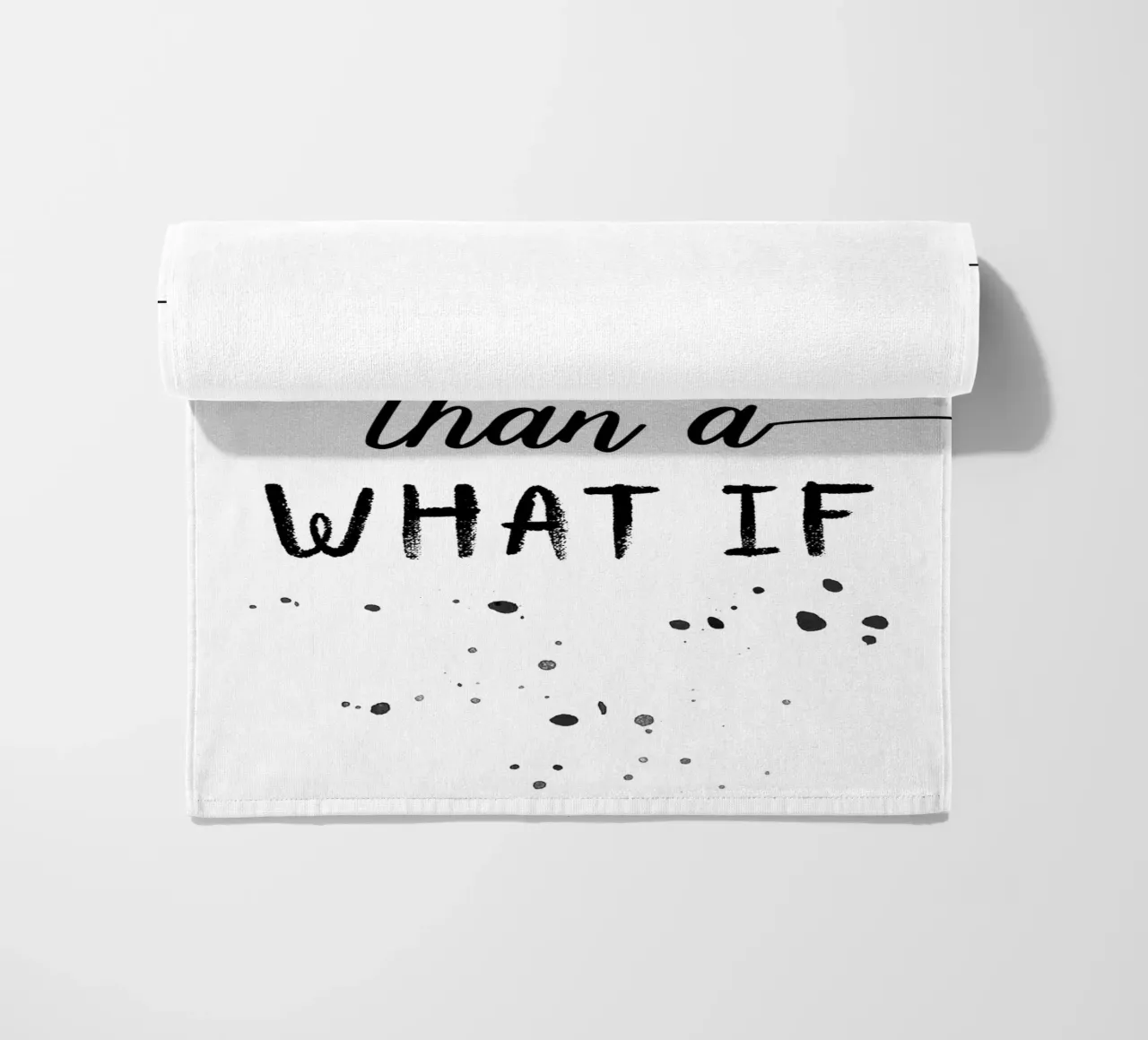 TEXT ART Better an oops than a what if Strandtuch von Melanie Viola