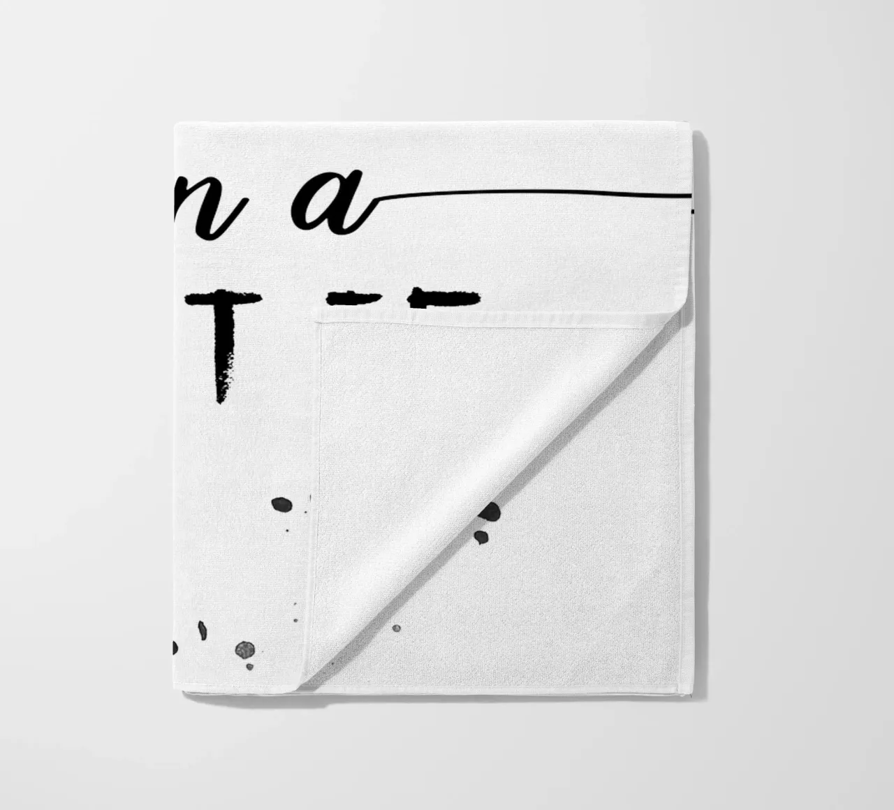 TEXT ART Better an oops than a what if Strandtuch von Melanie Viola