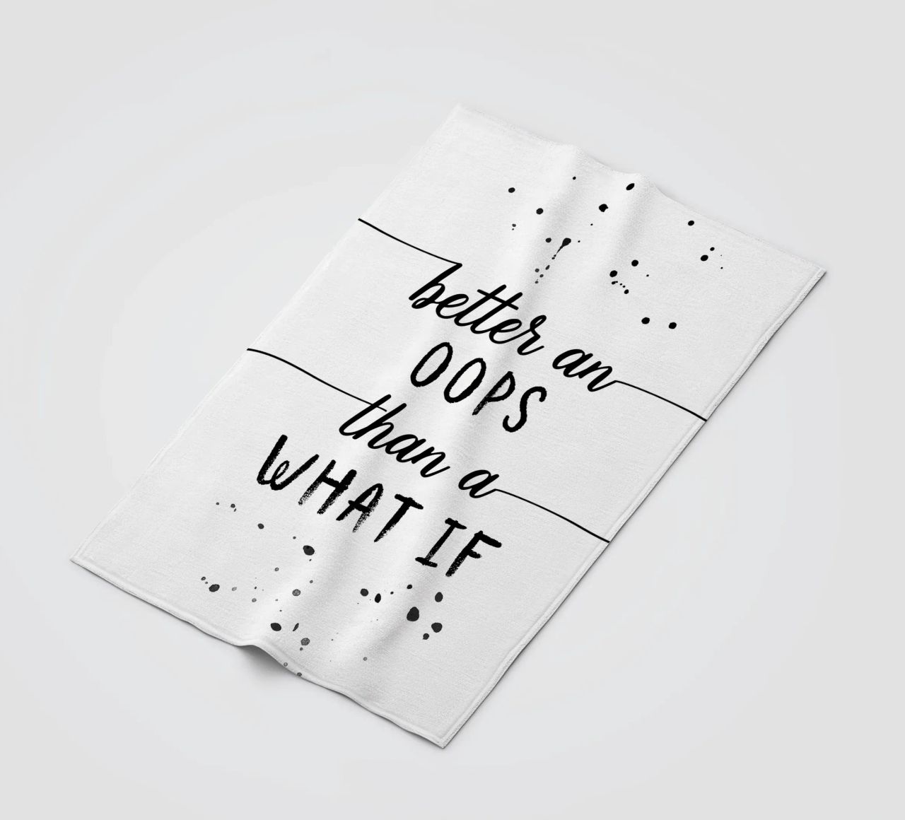 TEXT ART Better an oops than a what if coperta in pile da Melanie Viola