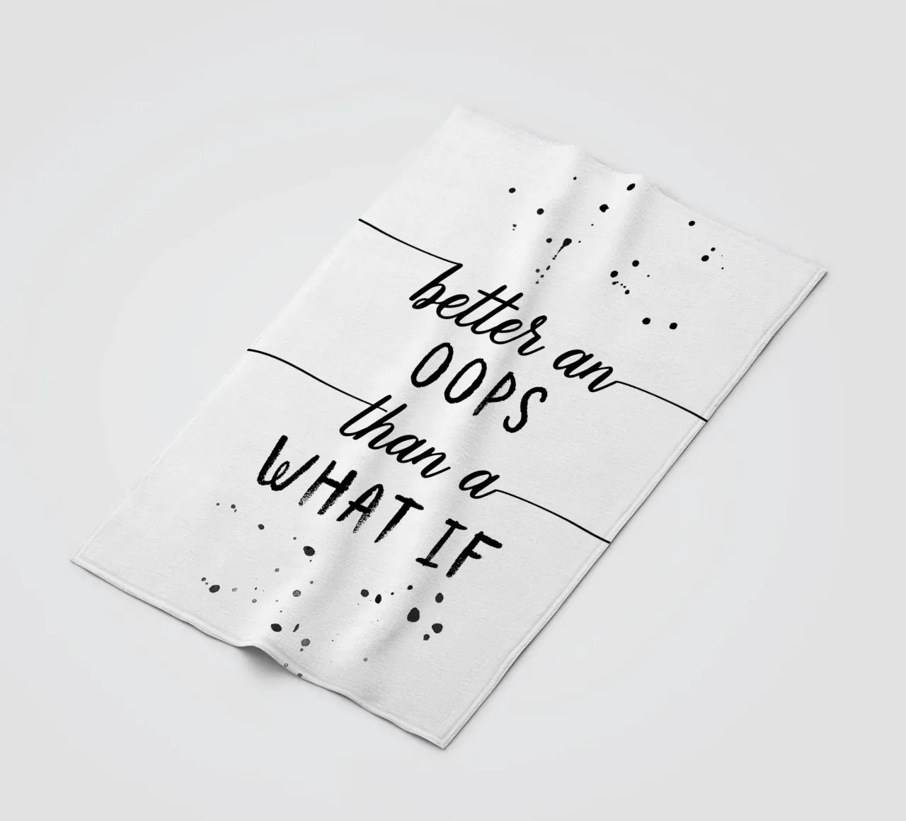 TEXT ART Better an oops than a what if Fleecedecke von Melanie Viola