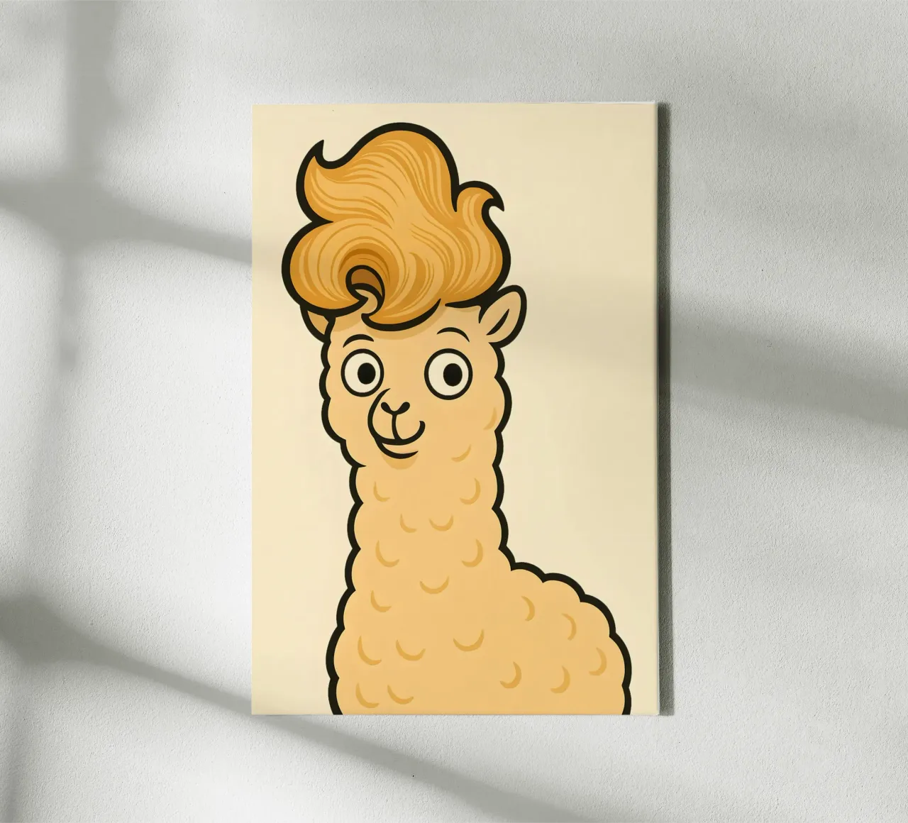 Fluffy Fringe Alpaca Poster canvas met Baklijst van LittleMieschiefs