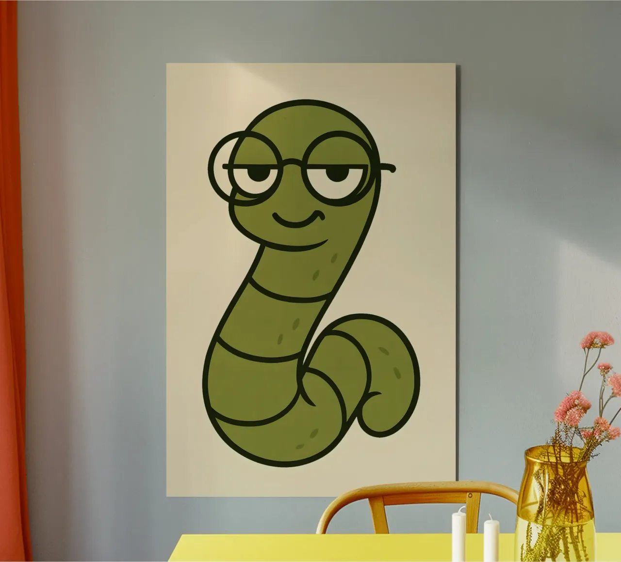 Smarty‑Pants Bookworm Poster alluminio dibond da LittleMieschiefs