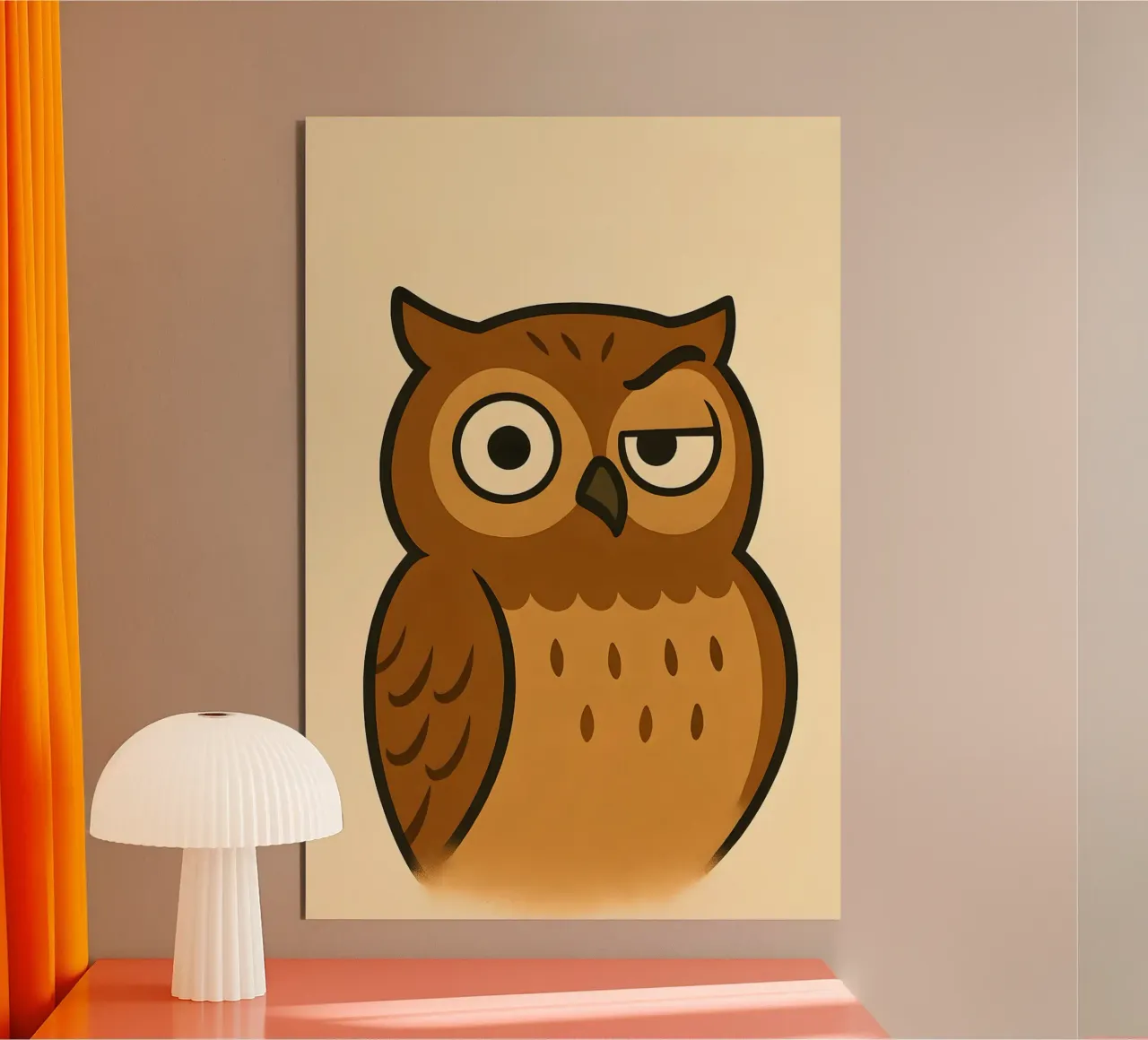 Wise‑But‑Witty Owl Poster alluminio dibond da LittleMieschiefs