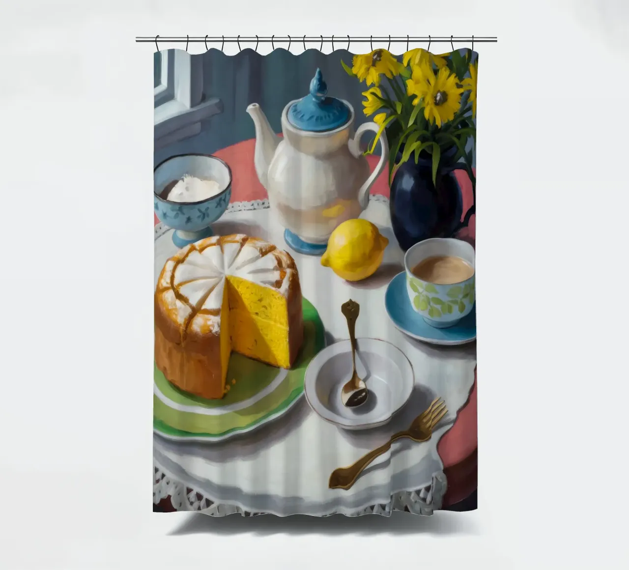 Lemon Cake Theetijd douchegordijn van Fable Tempa
