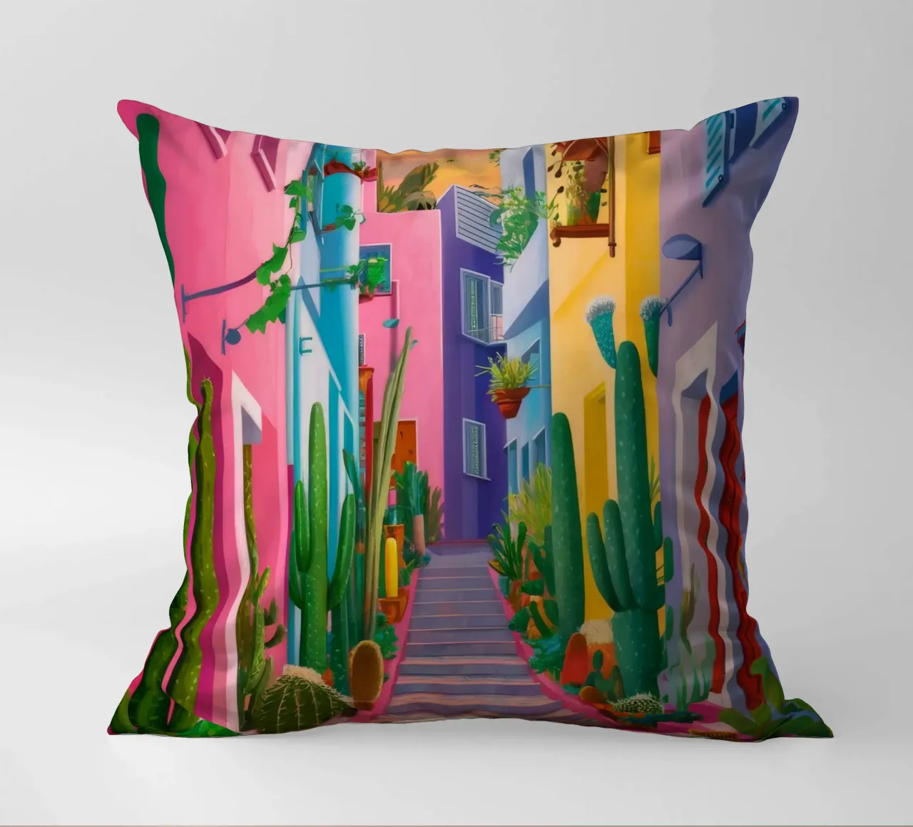 Twilight Alleyway decorative cushion by FadeAura