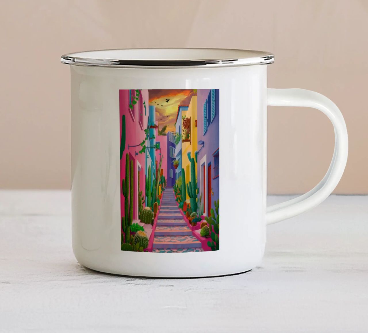Vicolo crepuscolare tazza in smalto da FadeAura