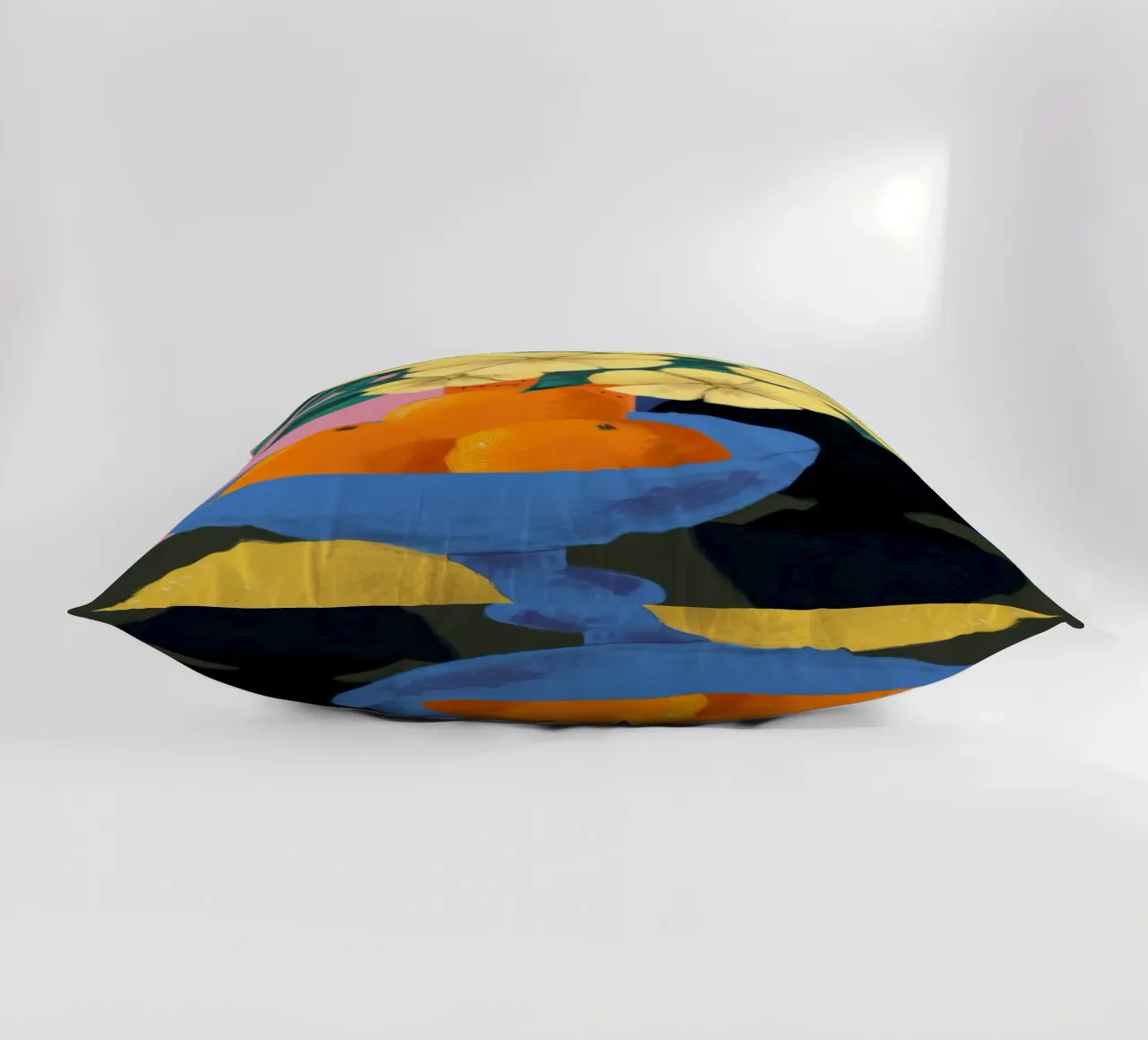 Lemon Bloom Contrast decorative cushion by Tiga Bersama