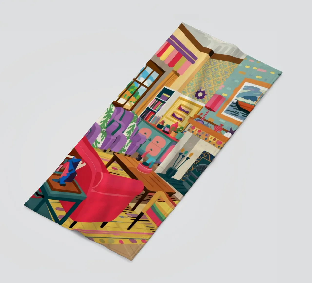 Fireplace Reading Retreat beach towel by Haven Fantasy