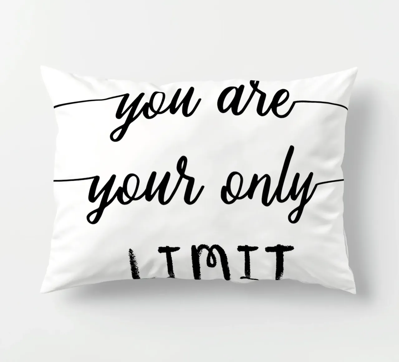 TEXT ART You are your only limit Kissen von Melanie Viola