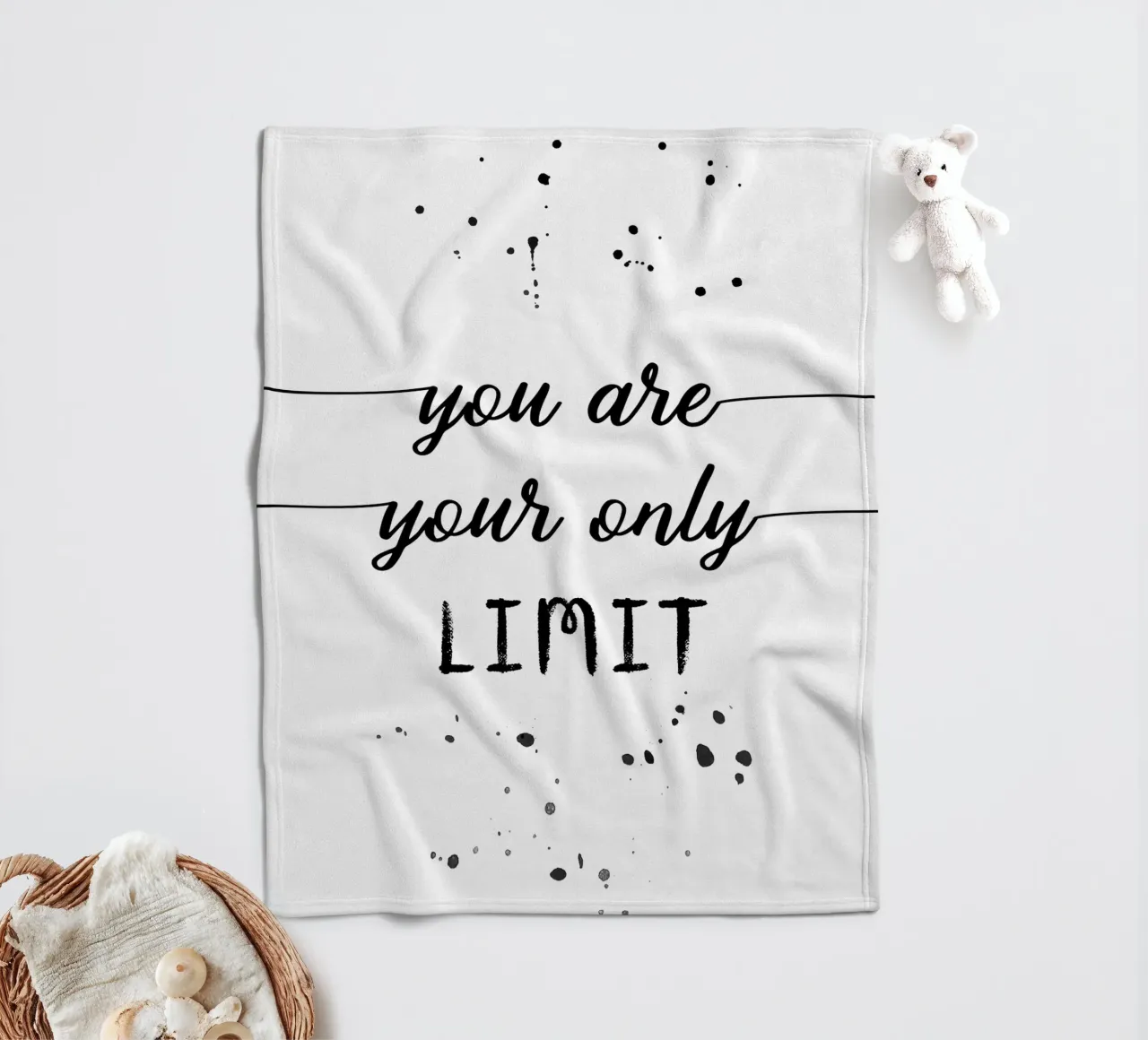 TEXT ART You are your only limit Fleecedecke von Melanie Viola