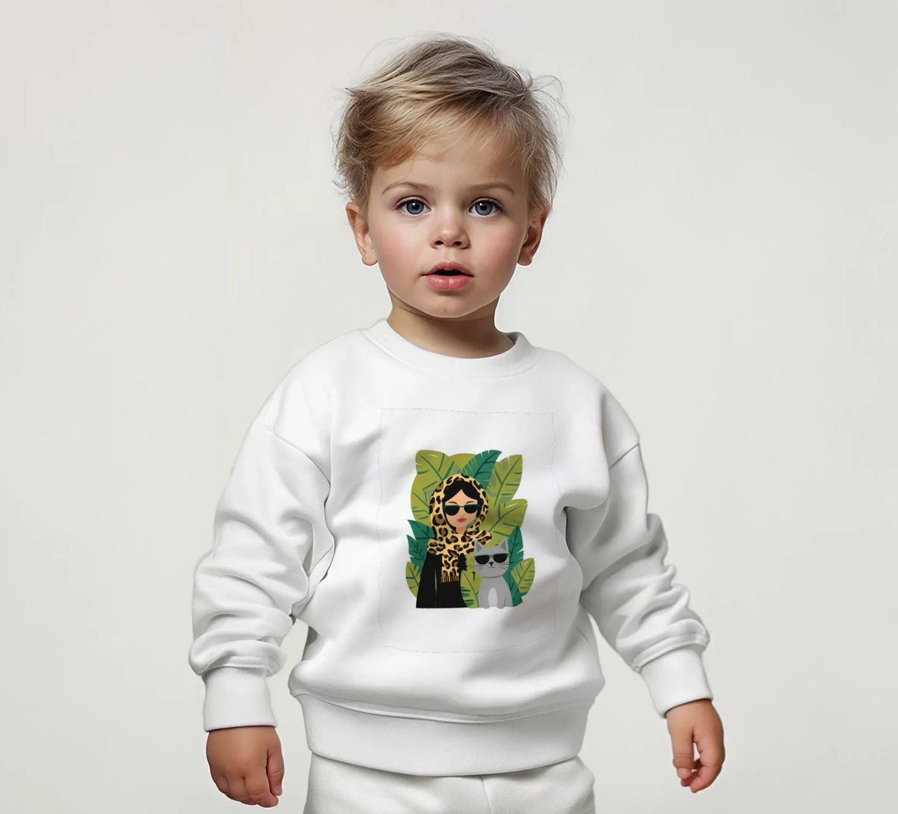 Gatti cool con stampa leopardata felpa neonato da Stone Decade