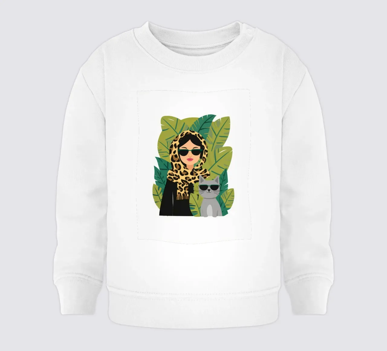 Gatos molones con estampado de leopardo sudadera de bebé de Stone Decade