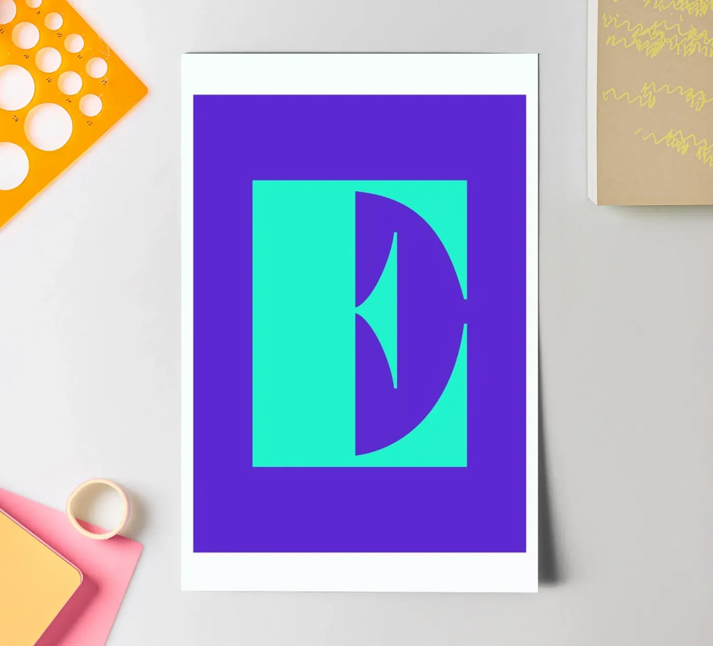 Colorful E sticker sheet by Mottos by Sinan Saydik