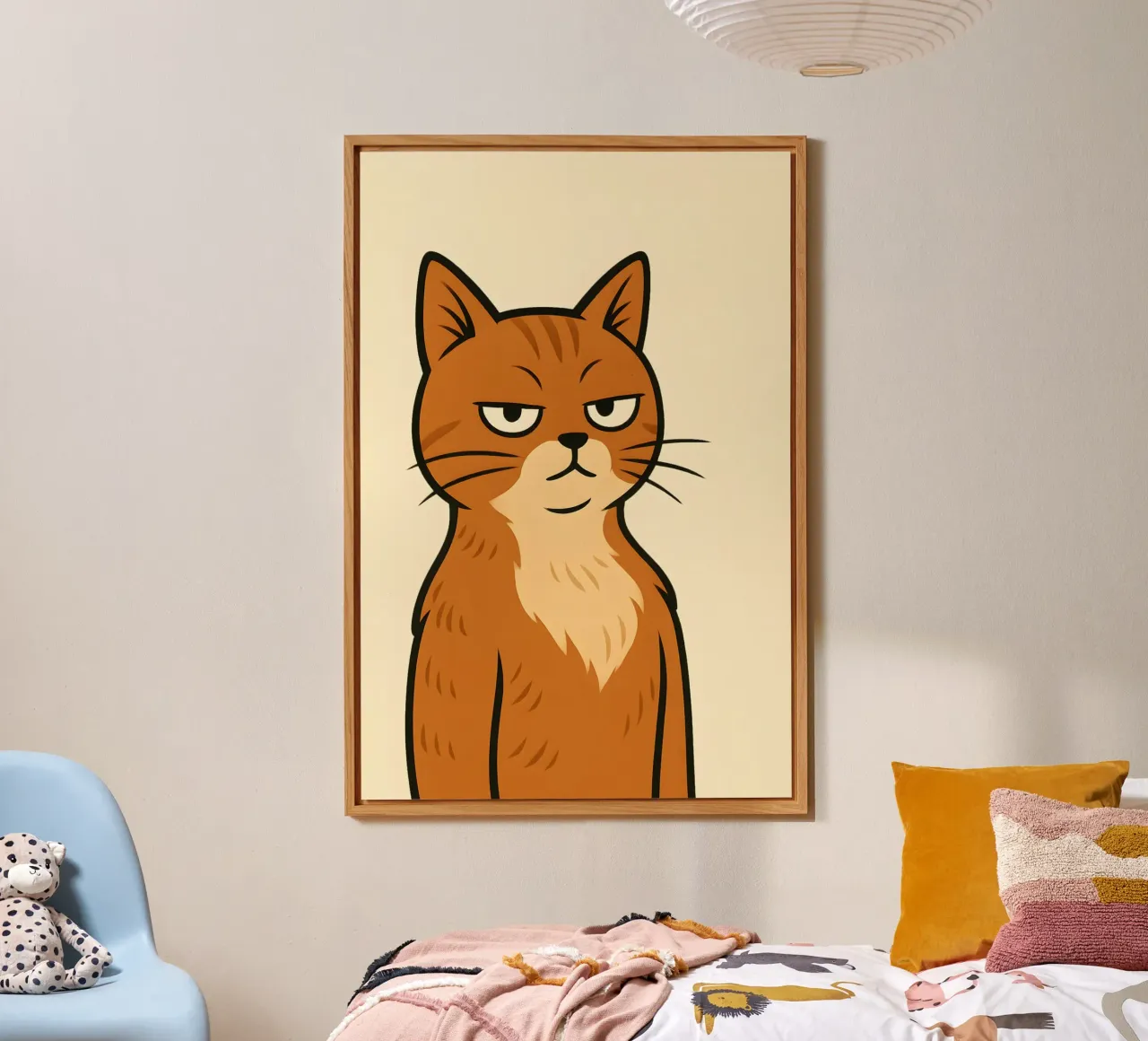 “Too Cool Cat” – Relaxed Animal Poster for Kids pannello forex da LittleMieschiefs